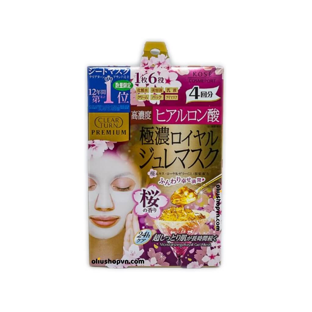 Trị khô da mặt với Mặt Nạ Dưỡng Ẩm Cao Cấp Kose Clear Turn Premium